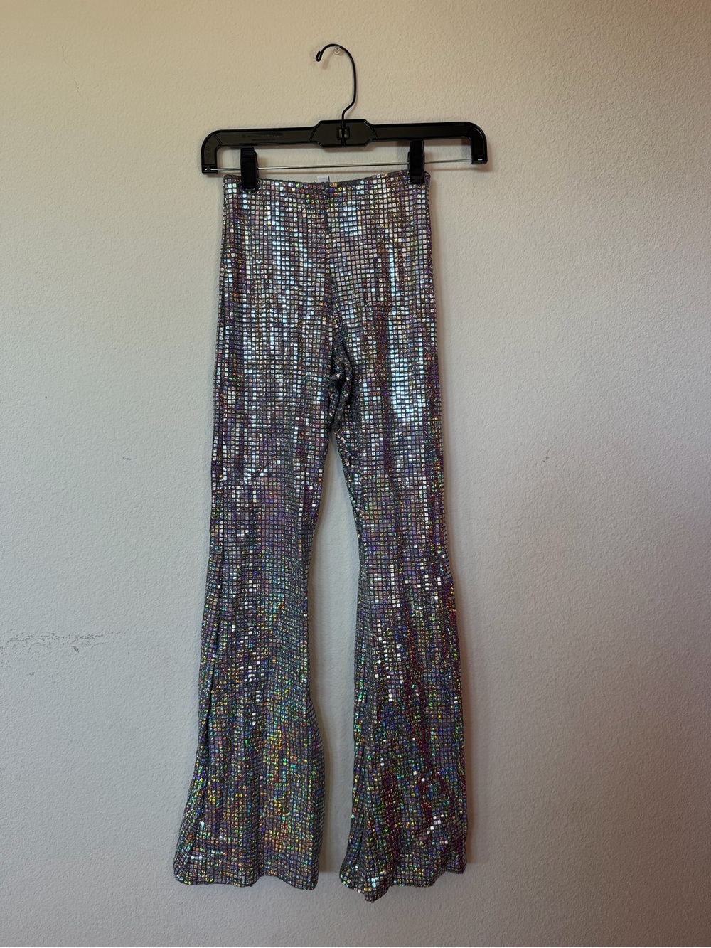 Topshop Silver Sequin Disco Flared Pants